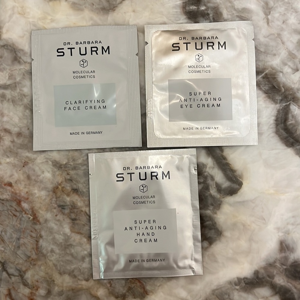 Dr. Barbara Sturm face cream, eye cream & hand cream samples (2ml;2ml;2ml)